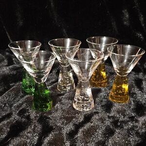 Pedestal Shot Glasses - Set of 6 - Carnival Cruise Line Colored Shot Glasses